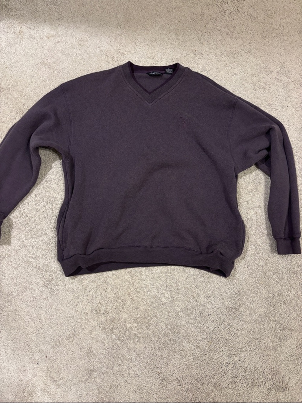 Classic V-Neck Men's Sweater - Dark Plum